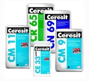 Ceresit (церезит),  сухие смеси. Шпатлевки,  штукатурки,  цементы,  затирк